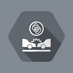 Vector illustration of single isolated car crash icon