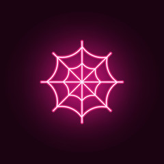 Spider web neon icon. Elements of Halloween set. Simple icon for websites, web design, mobile app, info graphics