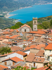 Panoramic view of San Giovanni a Piro, Province of Salerno, Campania, southern Italy.