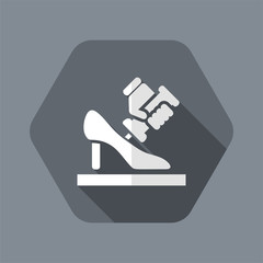 Vector illustration of single isolated shoe repair icon