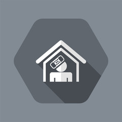 Vector illustration of single isolated home accident icon