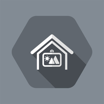 Vector illustration of single isolated home square icon