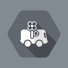 Vector illustration of single isolated flower delivery icon