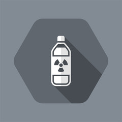 Vector illustration of single isolated radioactive bottle icon