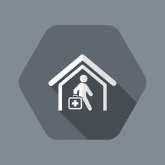 Vector illustration of single isolated medical home icon