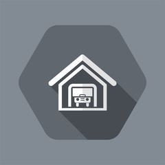 Vector illustration of single isolated garage icon