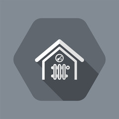Vector illustration of single isolated home temperature icon