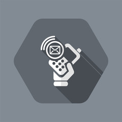 Vector illustration of single isolated phone mail icon