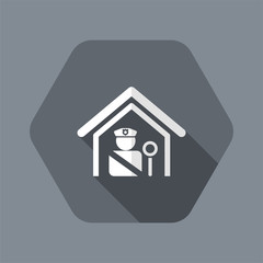 Vector illustration of single isolated police station icon