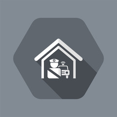 Vector illustration of single isolated police station icon