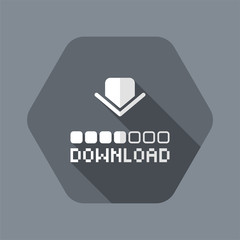Vector illustration of single isolated download icon