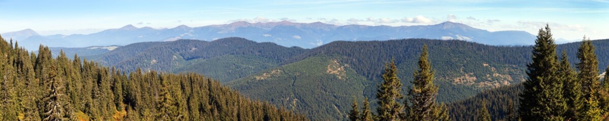 Panoramic view of Mount Hoverla or Goverla