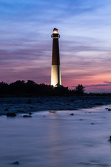 Barnegat lighthouse at sunset