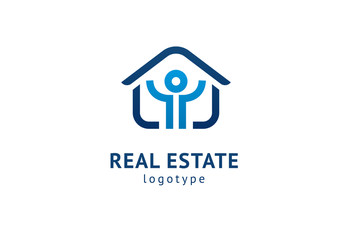 Abstract real estate agent logo icon vector design. Rent, sale of real estate vector logo, House cleaning, home security, real estate auction. Vector building logo concept.