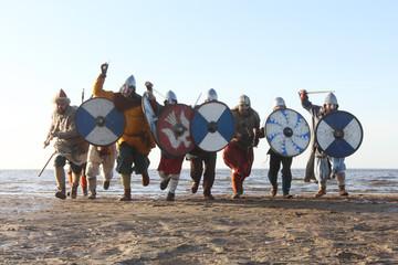 Slavic warriors reeanctors fight