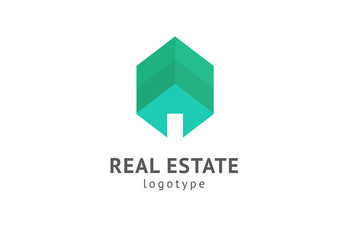 Abstract real estate agent logo icon vector design. Rent, sale of real estate vector logo, House cleaning, home security, real estate auction. Vector building logo concept.