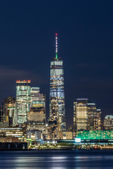 One World Trade Center at night 