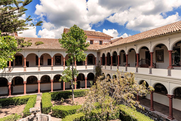  Courtyard in the museum of San Francisco Convent, Cusco, Peru.