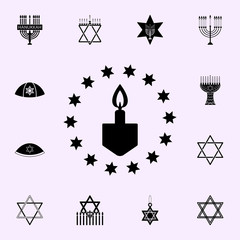 Fototapeta premium jewish, dreidel candle icon. Hanukkah icons universal set for web and mobile