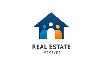 Abstract real estate agent logo icon vector design. Rent, sale of real estate vector logo, House cleaning, home security, real estate auction. Vector building logo concept.