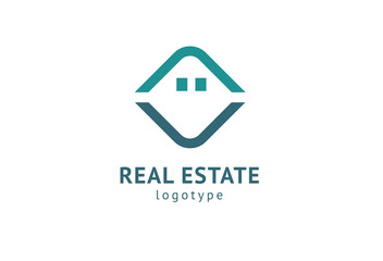 Abstract real estate agent logo icon vector design. Rent, sale of real estate vector logo, House cleaning, home security, real estate auction. Vector building logo concept.