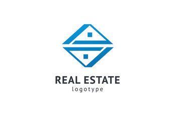 Fototapeta premium Abstract real estate agent logo icon vector design. Rent, sale of real estate vector logo, House cleaning, home security, real estate auction. Vector building logo concept.