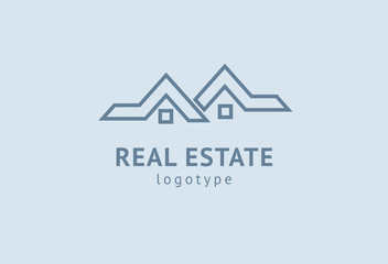 Abstract real estate agent logo icon vector design. Rent, sale of real estate vector logo, House cleaning, home security, real estate auction. Vector building logo concept.