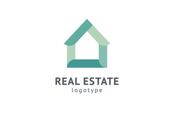Abstract real estate agent logo icon vector design. Rent, sale of real estate vector logo, House cleaning, home security, real estate auction. Vector building logo concept.