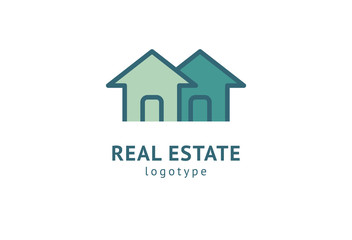 Abstract real estate agent logo icon vector design. Rent, sale of real estate vector logo, House cleaning, home security, real estate auction. Vector building logo concept.