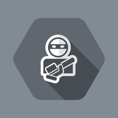 Armed bandit icon