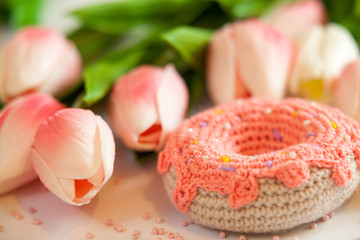 colorful donut on the table