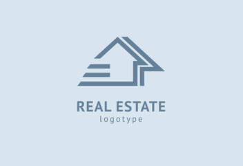 Abstract real estate agent logo icon vector design. Rent, sale of real estate vector logo, House cleaning, home security, real estate auction. Vector building logo concept.