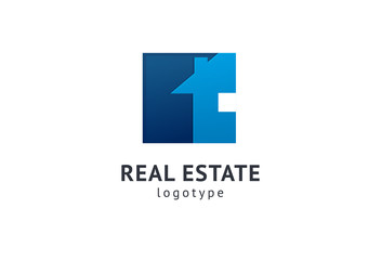 Abstract real estate agent logo icon vector design. Rent, sale of real estate vector logo, House cleaning, home security, real estate auction. Vector building logo concept.