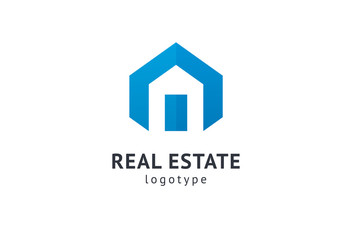 Abstract real estate agent logo icon vector design. Rent, sale of real estate vector logo, House cleaning, home security, real estate auction. Vector building logo concept.