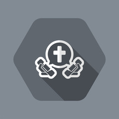 Obraz premium Church phone line - Vector icon