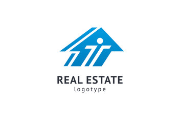 Abstract real estate agent logo icon vector design. Rent, sale of real estate vector logo, House cleaning, home security, real estate auction. Vector building logo concept.
