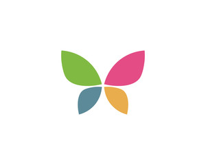 Fototapeta na wymiar Vector - Butterfly conceptual simple, colorful icon. Logo. Vector illustration