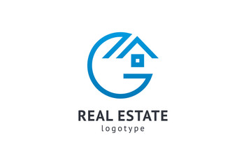 Abstract real estate agent logo icon vector design. Rent, sale of real estate vector logo, House cleaning, home security, real estate auction. Vector building logo concept.