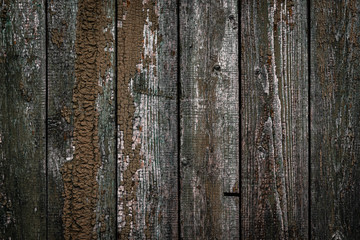 The texture of the old wooden fence with peeling paint and cracks. Wallpaper for vintage design
