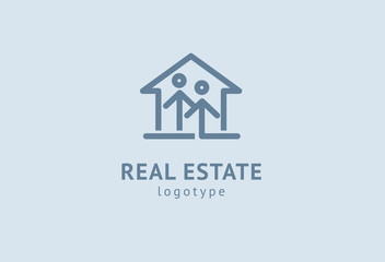Abstract real estate agent logo icon vector design. Rent, sale of real estate vector logo, House cleaning, home security, real estate auction. Vector building logo concept.
