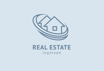 Abstract real estate agent logo icon vector design. Rent, sale of real estate vector logo, House cleaning, home security, real estate auction. Vector building logo concept.