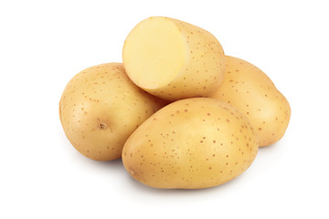 Young potato isolated on white background. Harvest new