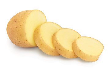 Young potato isolated on white background. Harvest new