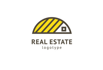Abstract real estate agent logo icon vector design. Rent, sale of real estate vector logo, House cleaning, home security, real estate auction. Vector building logo concept.