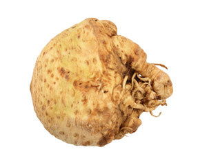 Fresh celery root isolated on white background