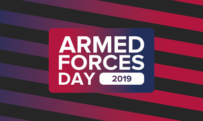 Armed Forces Day in May. Holiday celebrated annual in United States. Special tribute to the men and women of the Armed Forces. Poster, card, banner and background. Vector illustration