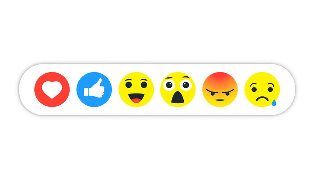 Set of Emoticons for social media. Emoji icons in flat style