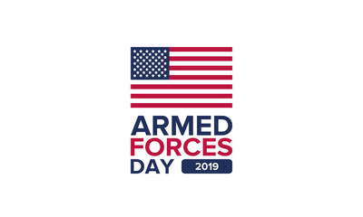 Armed Forces Day in May. Holiday celebrated annual in United States. Special tribute to the men and women of the Armed Forces. Poster, card, banner and background. Vector illustration