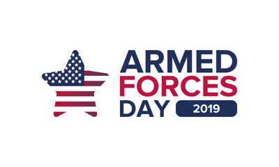 Armed Forces Day in May. Holiday celebrated annual in United States. Special tribute to the men and women of the Armed Forces. Poster, card, banner and background. Vector illustration