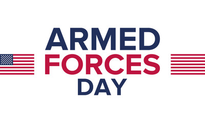 Armed Forces Day in May. Holiday celebrated annual in United States. Special tribute to the men and women of the Armed Forces. Poster, card, banner and background. Vector illustration